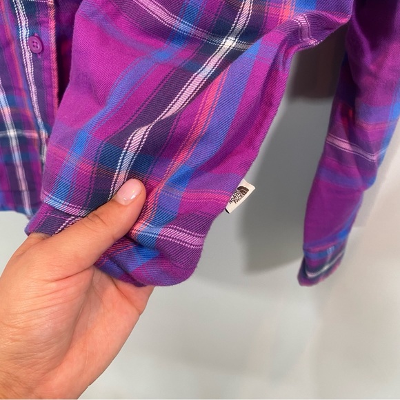 North Face Women Purple Flannel M - Picture 5 of 9